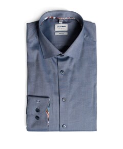 Heren overhemd lange mouw blauw