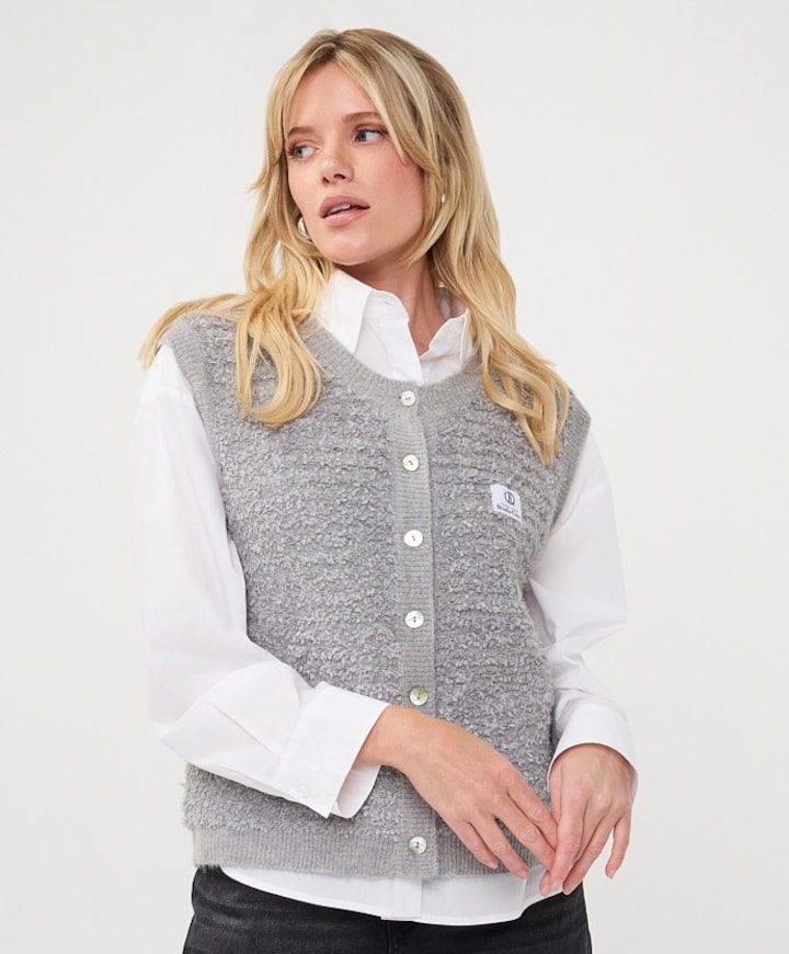 Dames gilet grijs