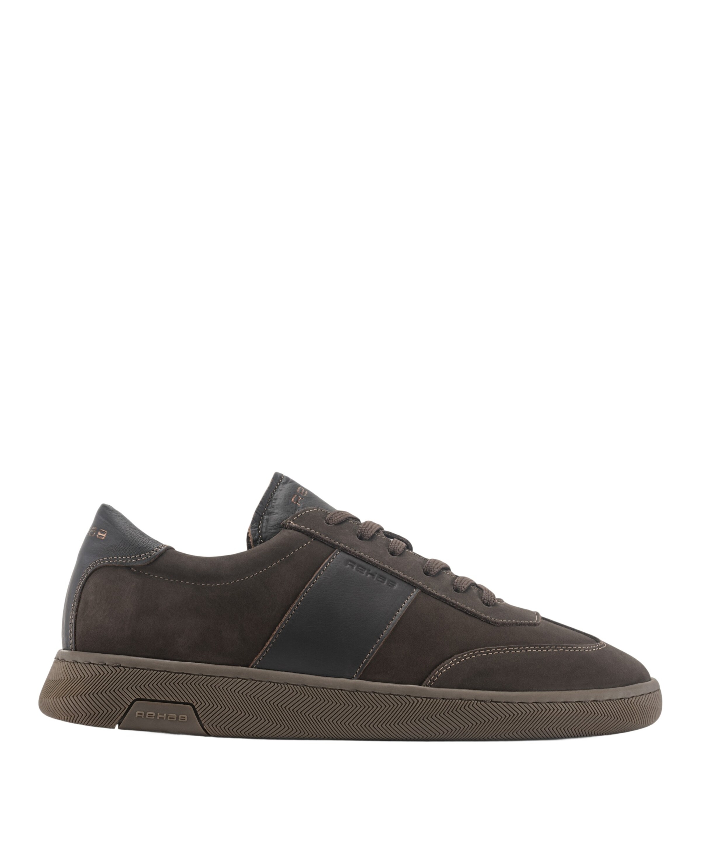 ZACK NUB LTHR heren sneakers bruin