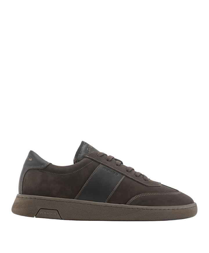 ZACK NUB LTHR heren sneakers bruin
