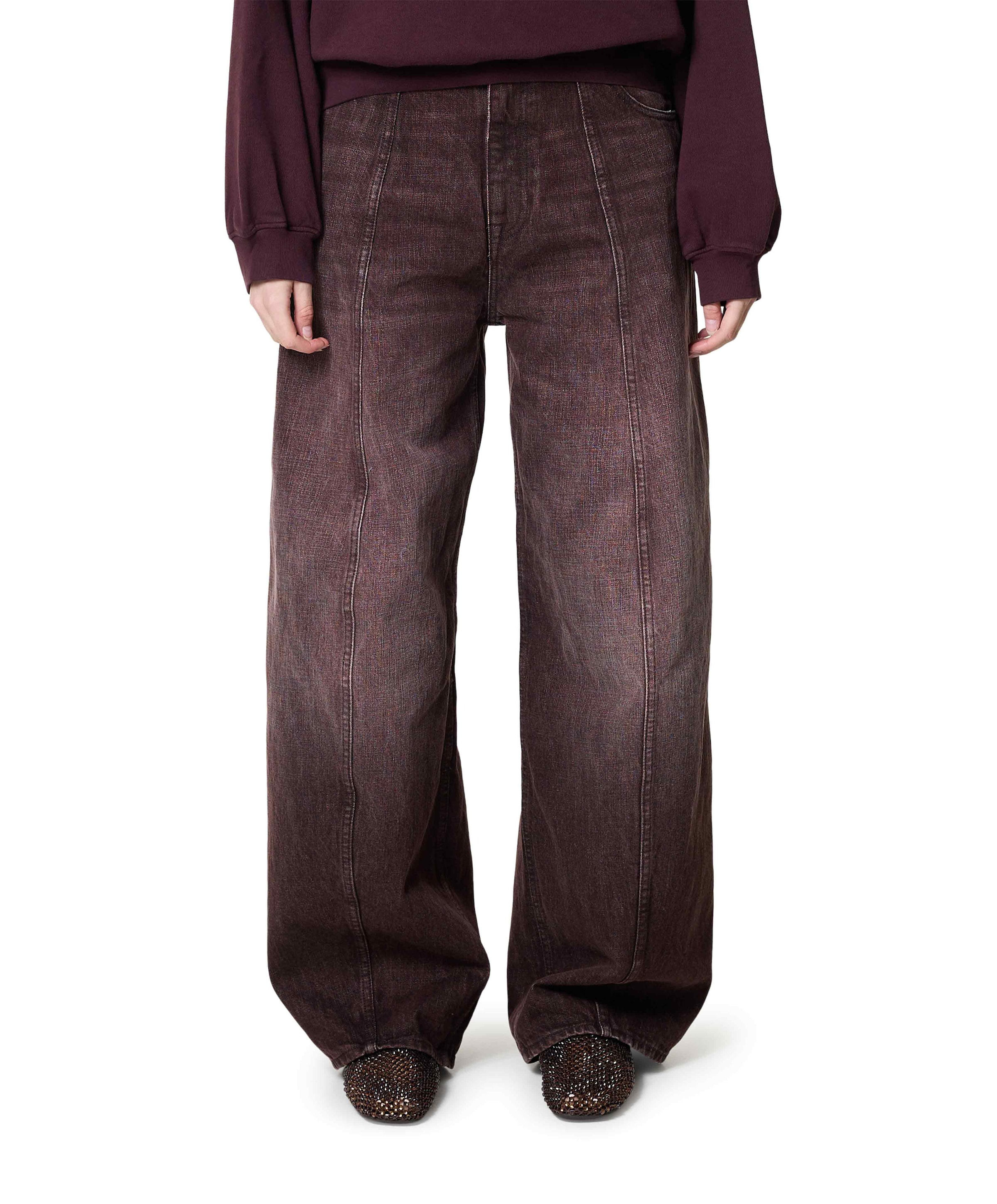 83/PERL62 dames jeans bordeaux