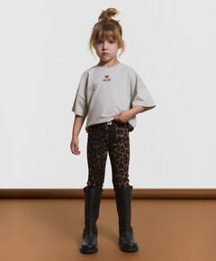 knitted tiger legging meisjes broek bruin