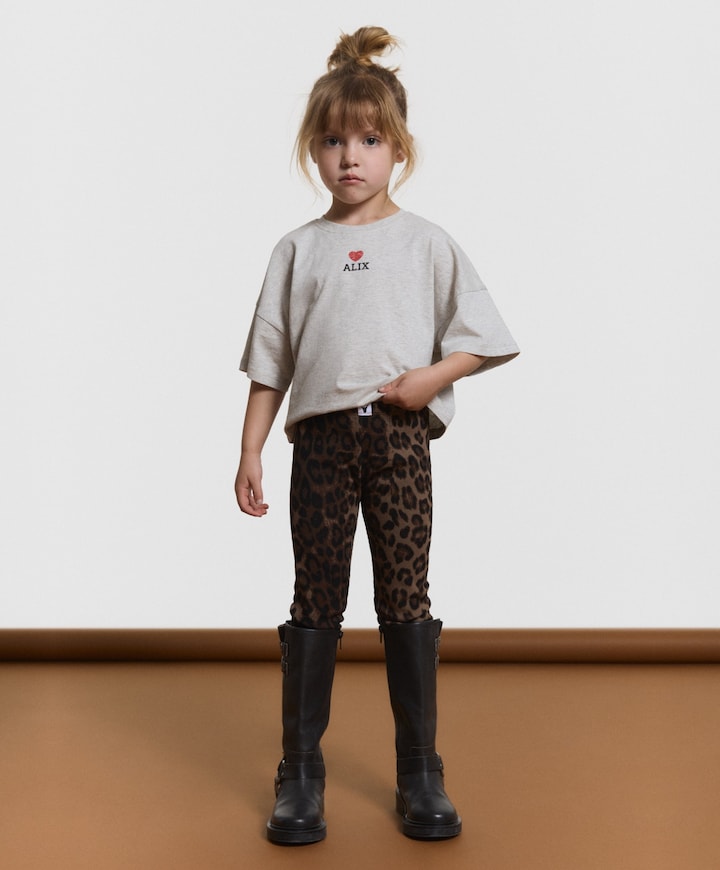 knitted tiger legging meisjes broek bruin