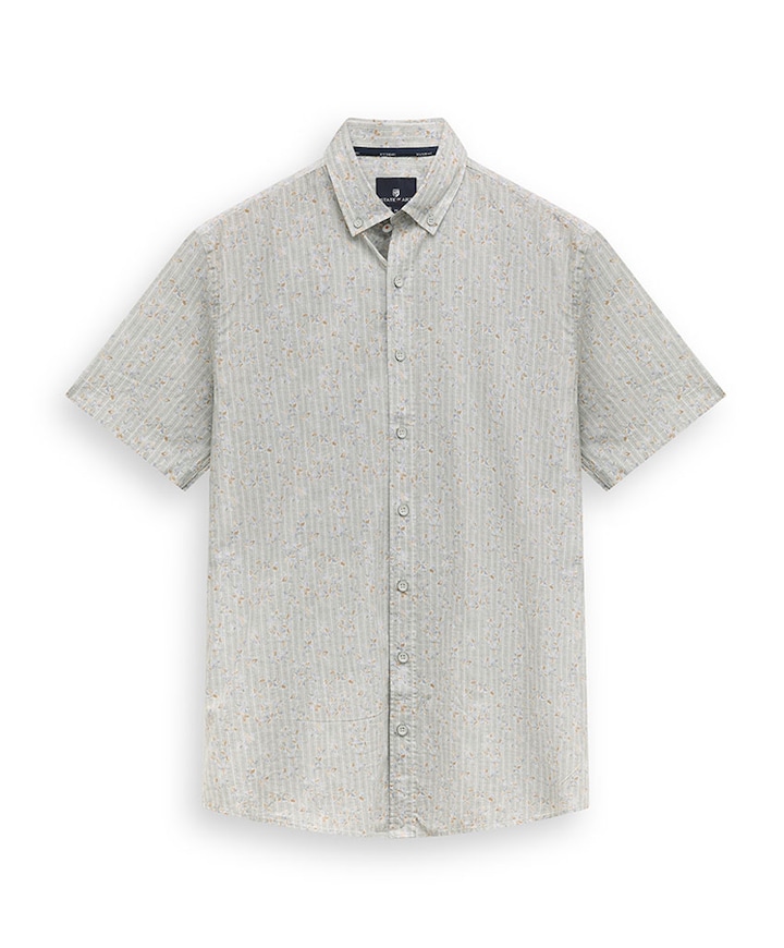 Heren overhemd korte mouw groen