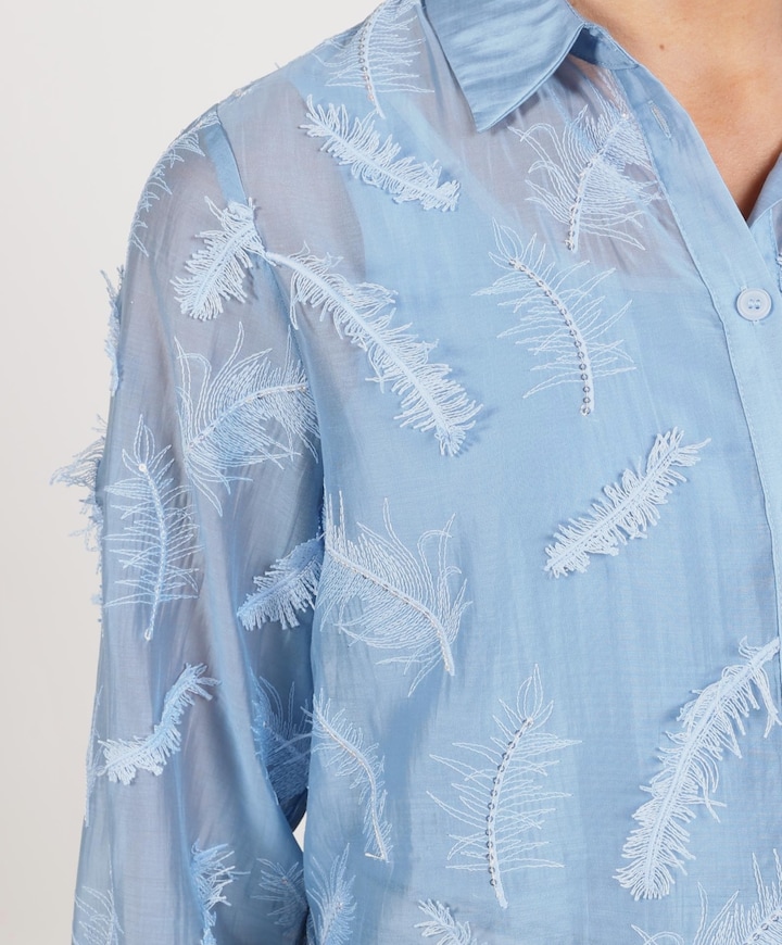 Dames blouse blauw