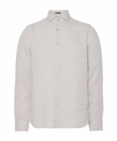 Heren overhemd lange mouw beige