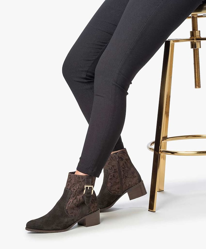 dames enkellaarzen bruin