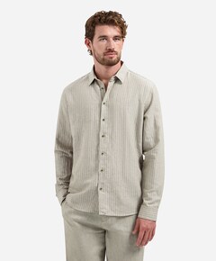 Heren overhemd lange mouw beige
