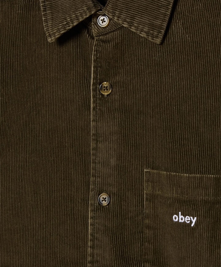 Obey Buckley Corduroy Woven overshirt groen