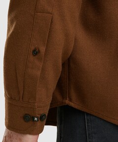 Heren overhemd lange mouw bruin