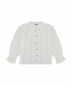 Meisjes blouse lange mouw ecru