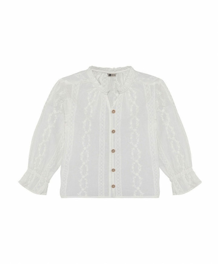 Meisjes blouse lange mouw ecru