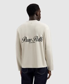 Heren longsleeve beige