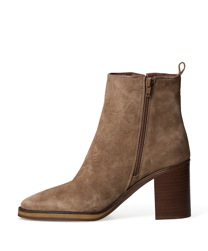 dames enkellaarzen beige