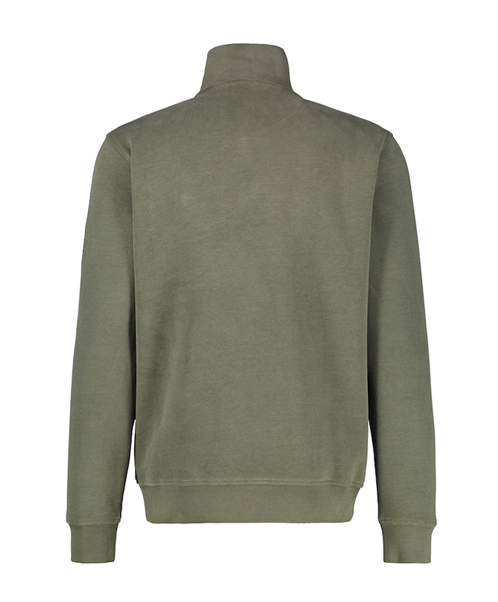 Heren trui met rits groen