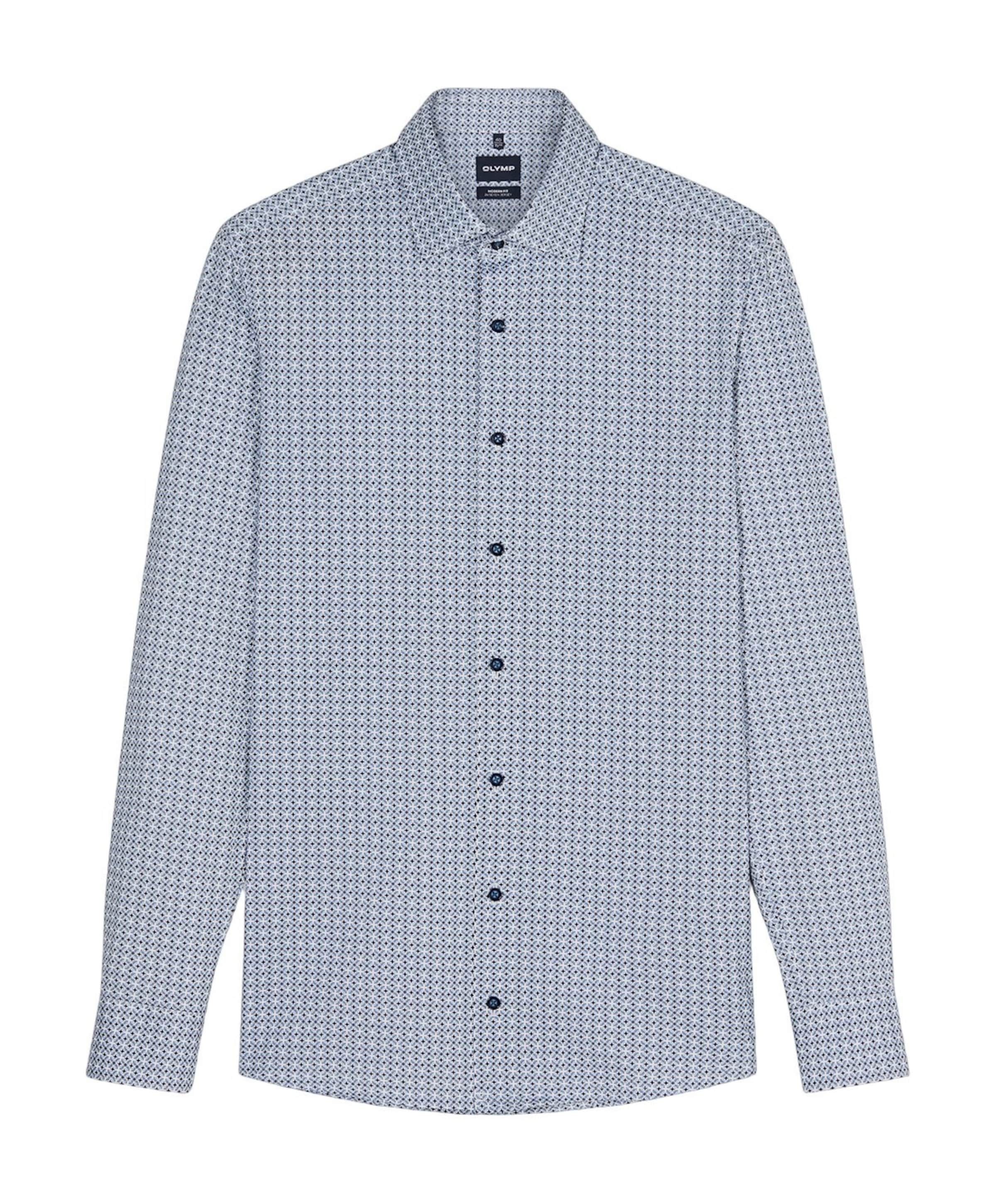 Heren overhemd lange mouw blauw
