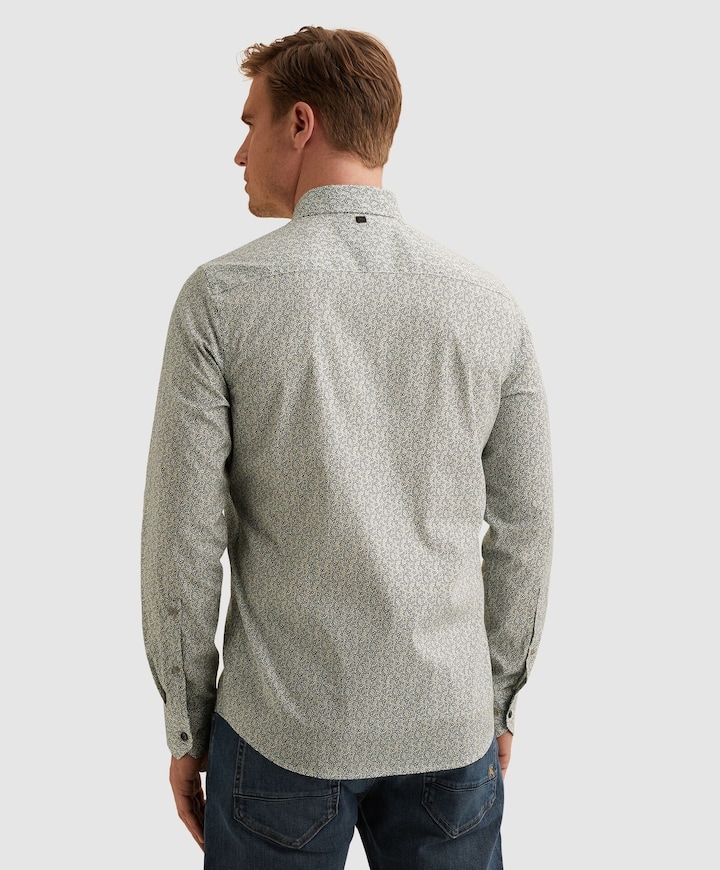 Heren overhemd lange mouw beige