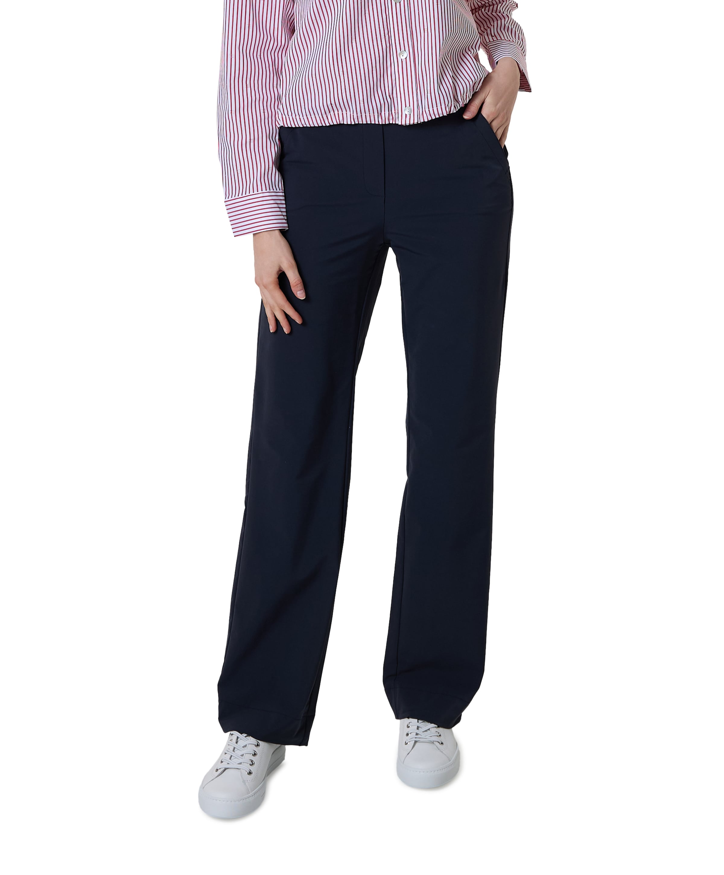 Wide leg travel dames broek blauw
