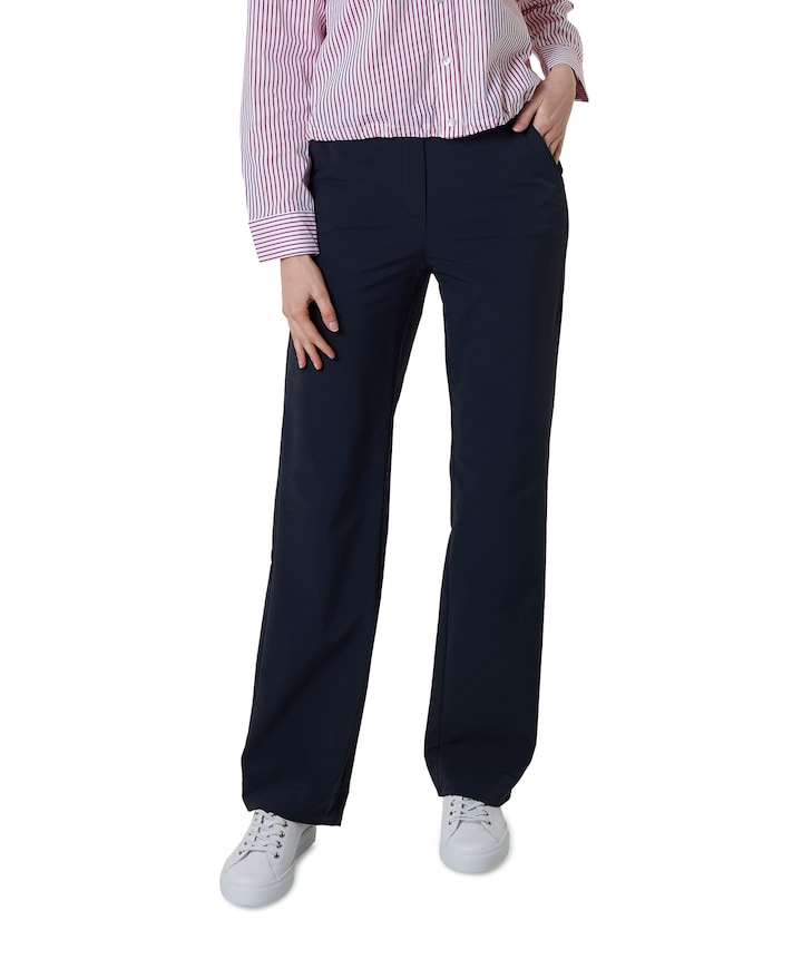 Wide leg travel dames broek blauw