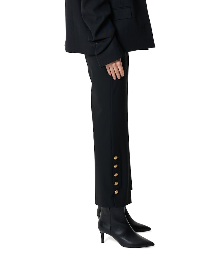 France statement slit pantalon zwart