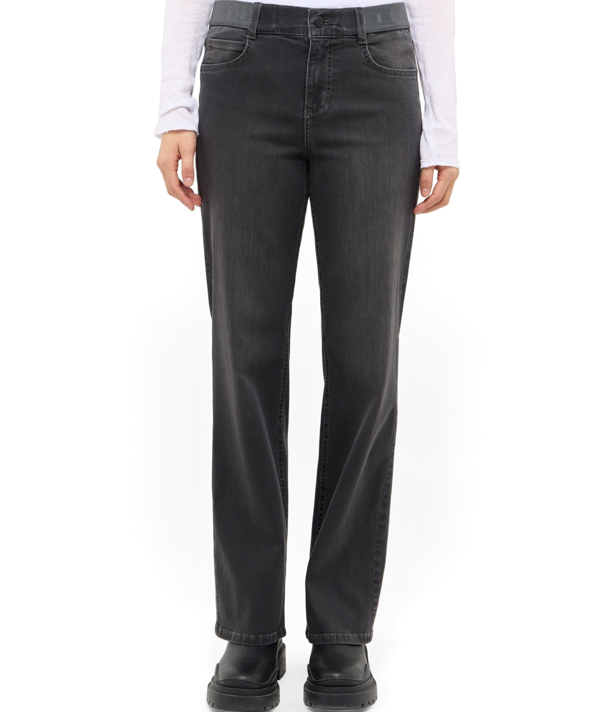 LARA SPORTY dames jeans grijs