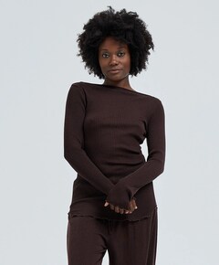 Dames longsleeve bruin