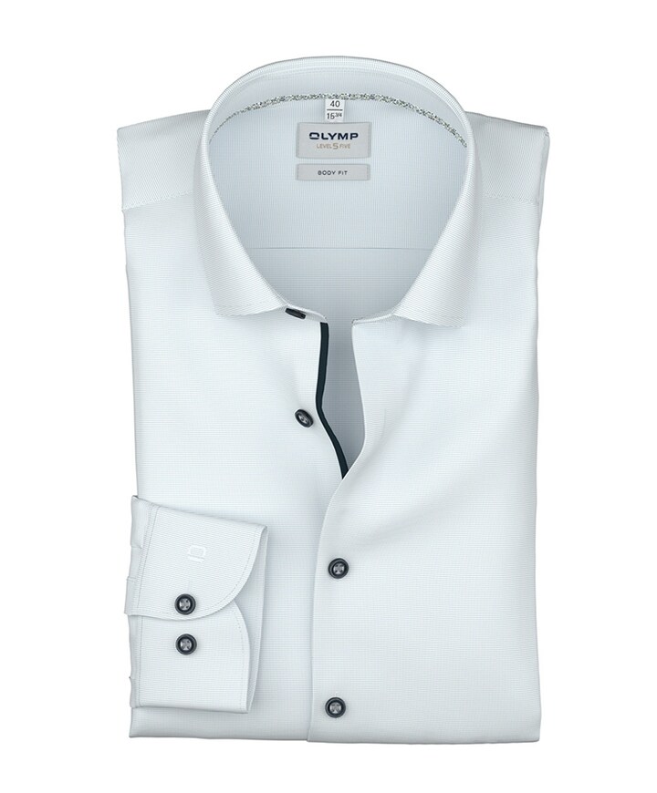 Heren overhemd extra lange mouw blauw