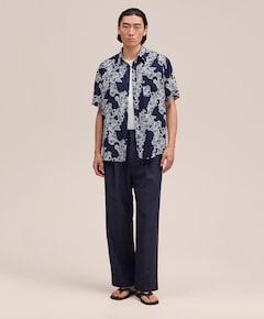 Heren overhemd korte mouw blauw