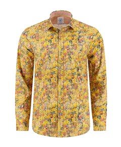 Heren overhemd lange mouw geel