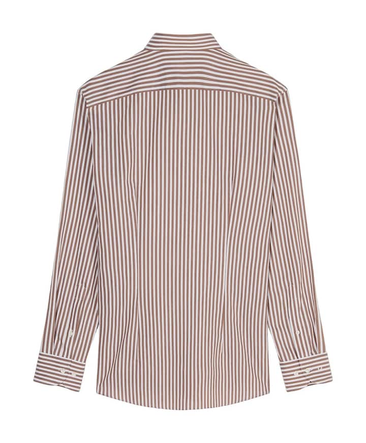 Heren overhemd lange mouw beige