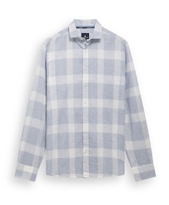 Heren overhemd lange mouw blauw