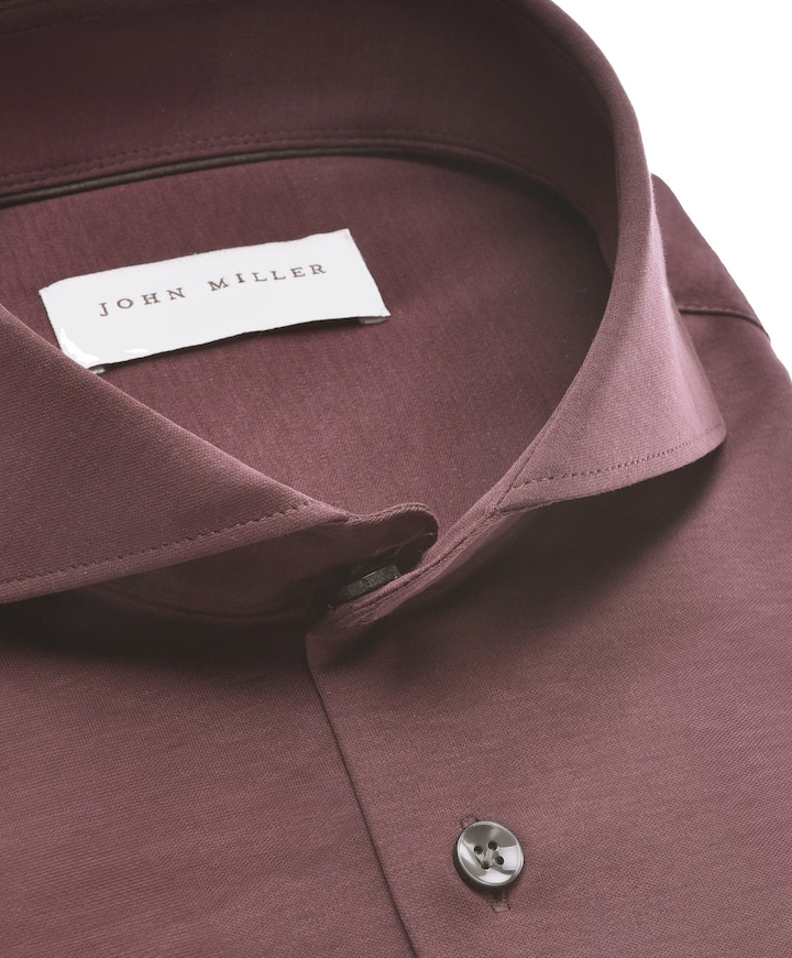Heren overhemd lange mouw bordeaux