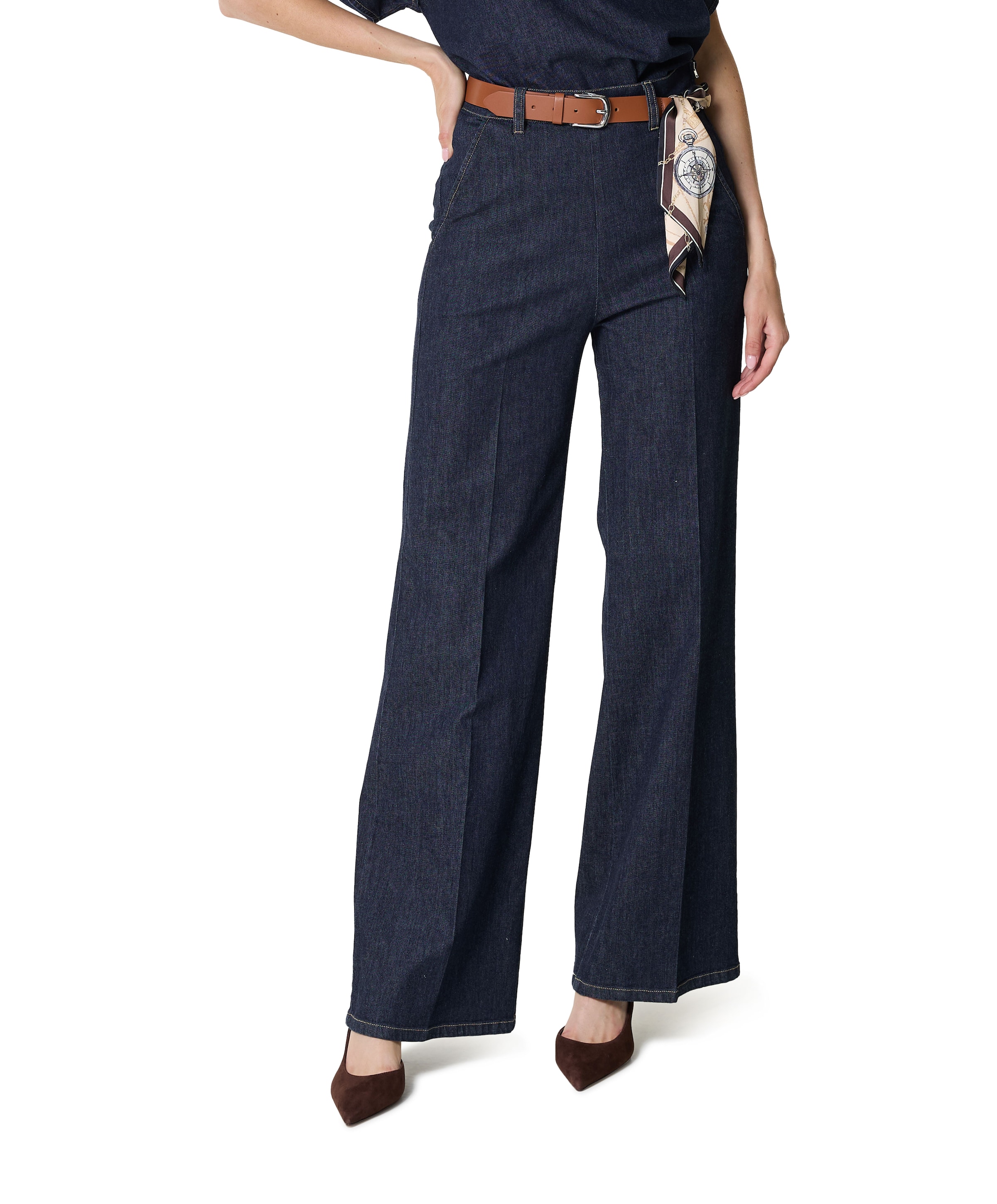 effen-recht dames jeans blauw