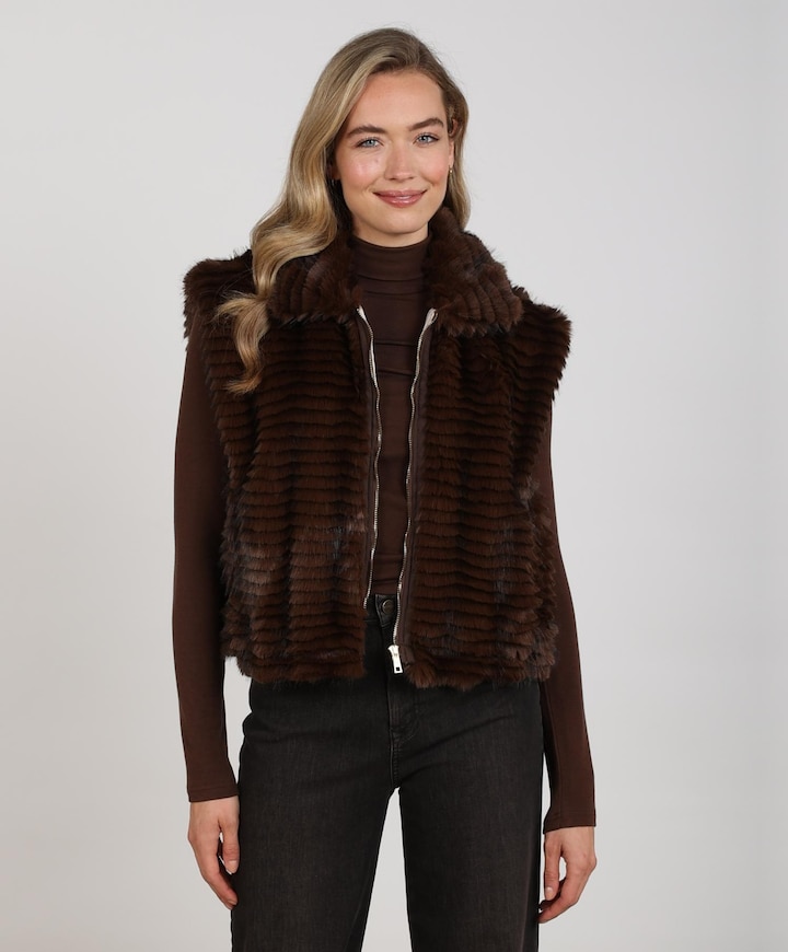 Dames gilet bruin
