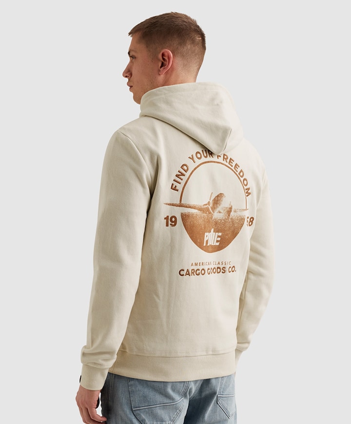 Heren hoodie ecru