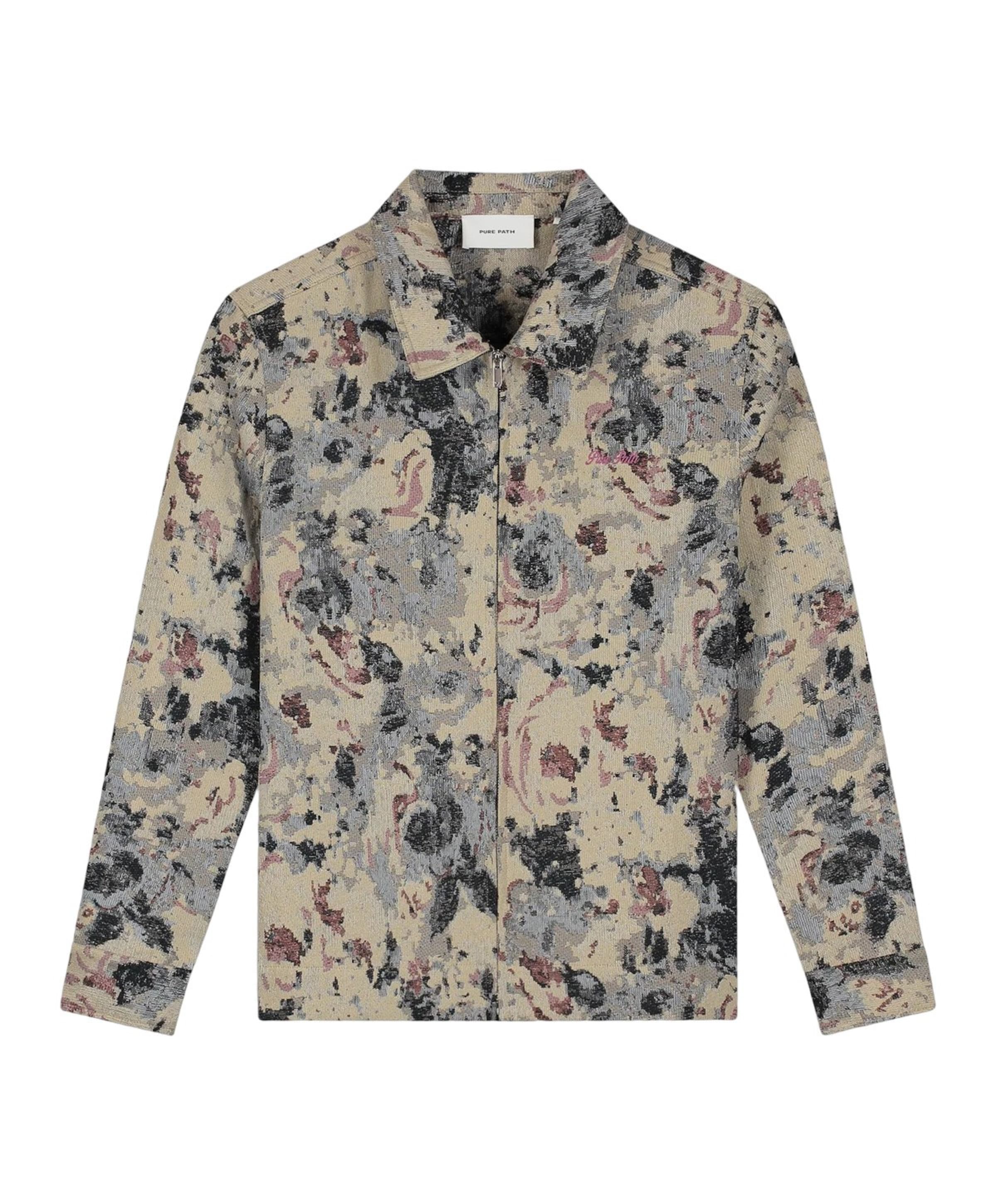 Heren overhemd lange mouw beige