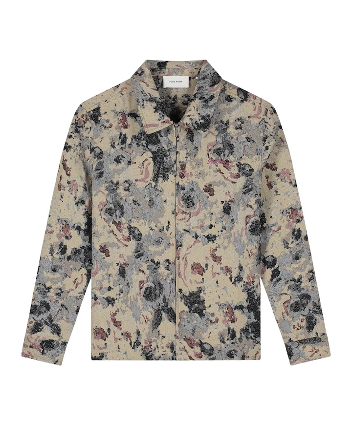Heren overhemd lange mouw beige