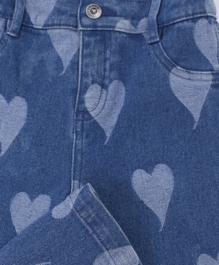 Little denim heart meisjes jeans blauw