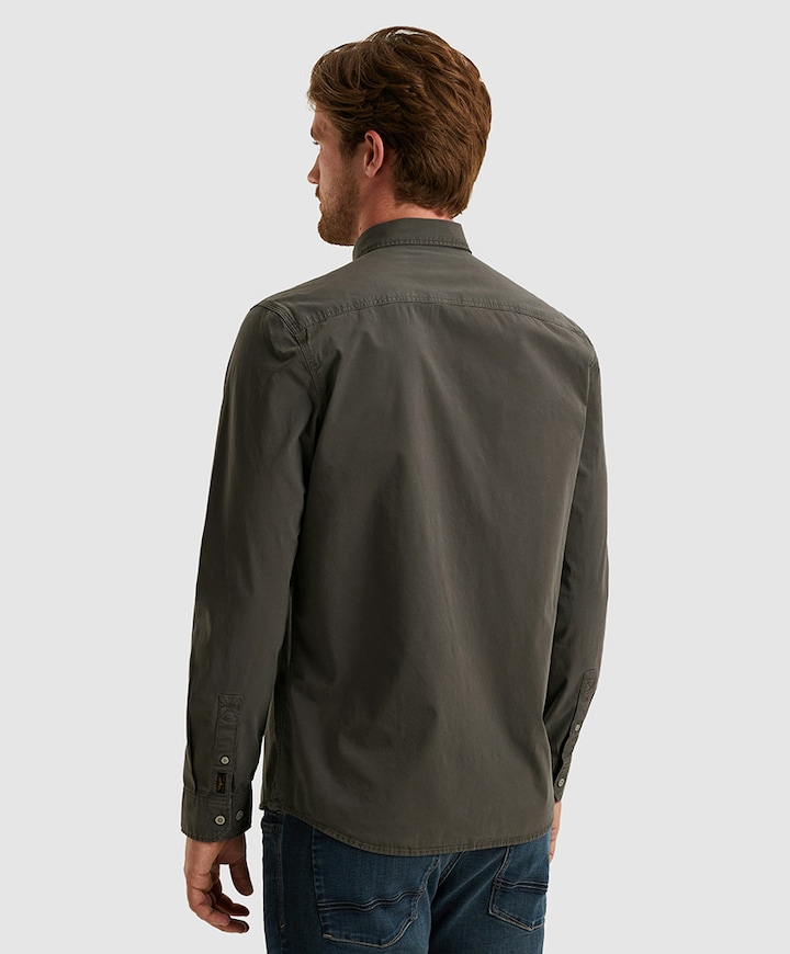 Heren overhemd lange mouw grijs