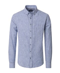 Heren overhemd lange mouw blauw