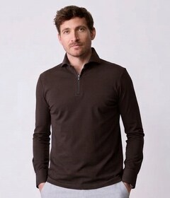 Heren polo bruin