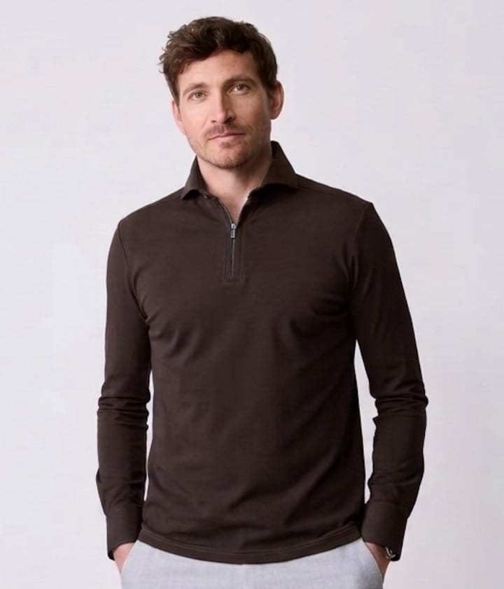 Heren polo bruin