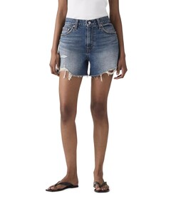 Ribcage zip dames korte broek blauw