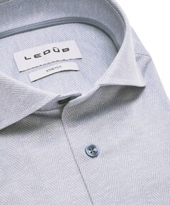 Heren overhemd lange mouw blauw