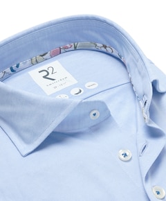 Heren overhemd lange mouw blauw