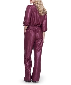 Glitter dames jumpsuit bordeaux