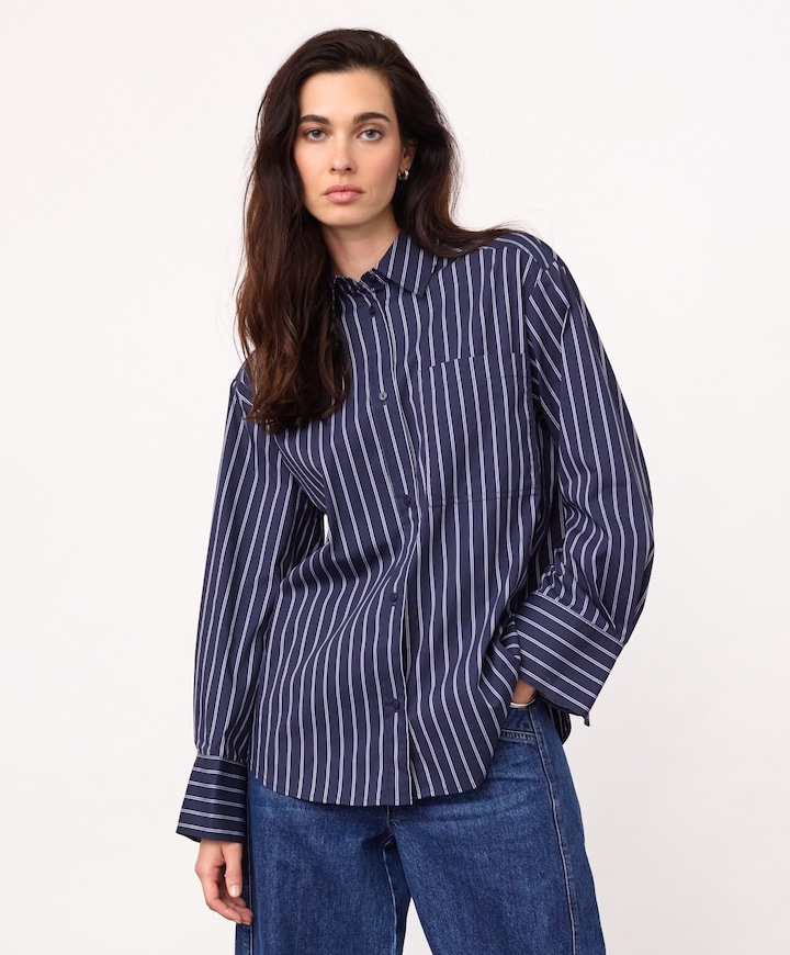 Dames blouse blauw