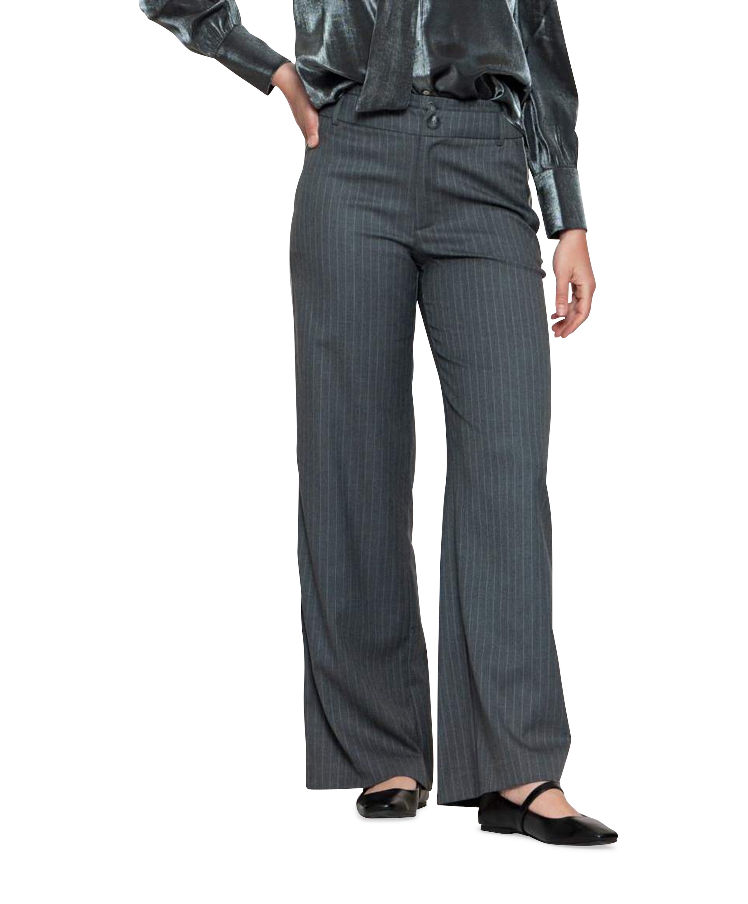 Pinstripe tape broek geel