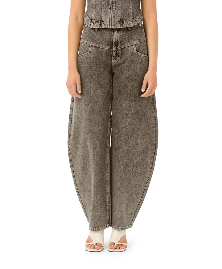 GZjosie HW barrel jeans grijs