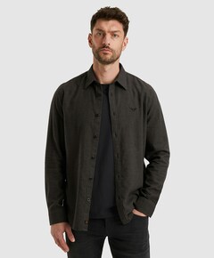 Heren overhemd lange mouw grijs